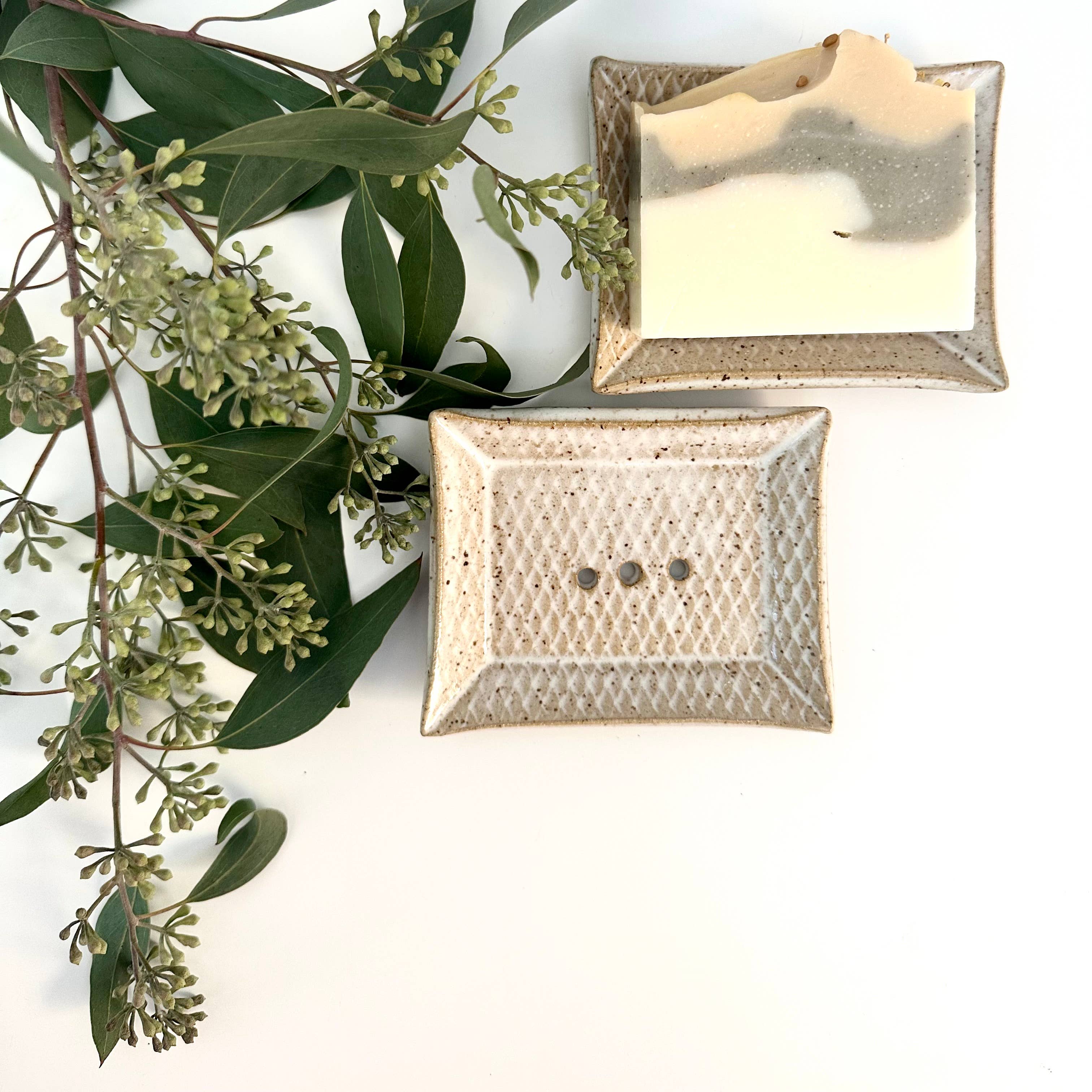 Agave Pantry LLC - Wholesale Bath Soap Dish - Soap dish- handmade pottery- white2