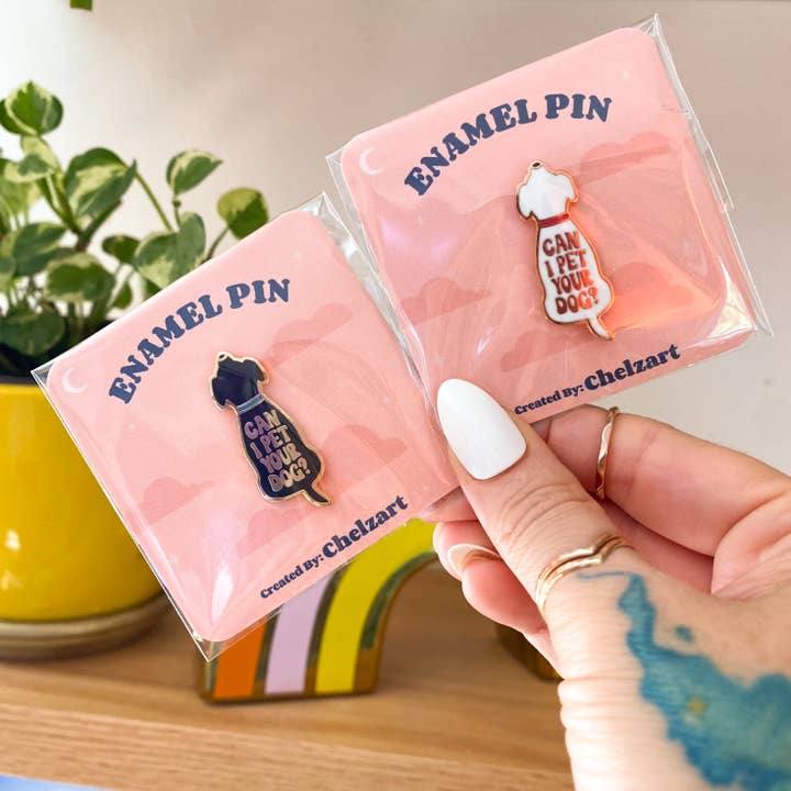 Chelzart - Wholesale Lapel pin/button - Dog Enamel Pin | Can I Pet Your Dog Pin | Dog Accessory6