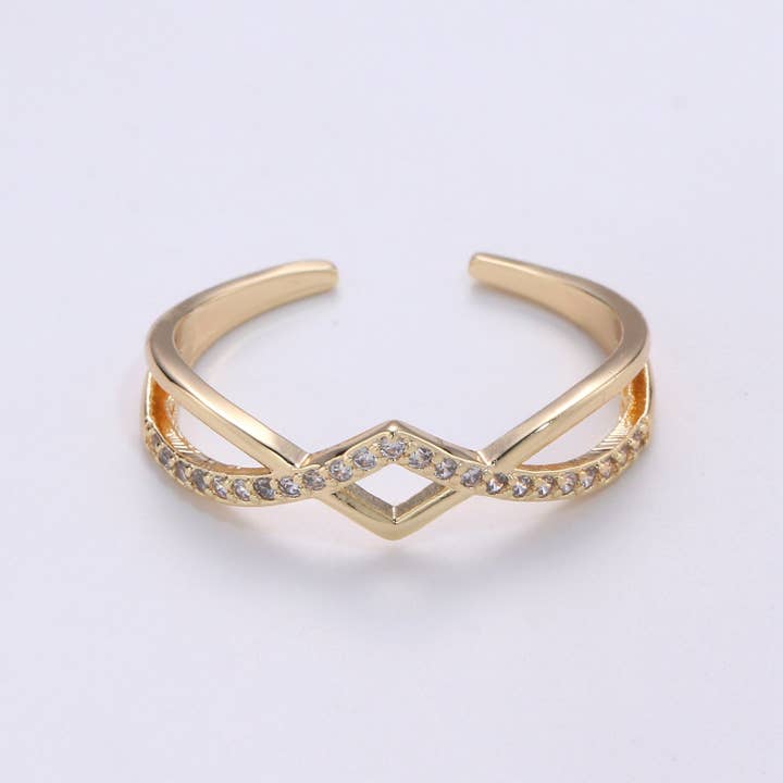 Dainty Simple Gold Open Ring R078 for wholesale by Aim Eternal