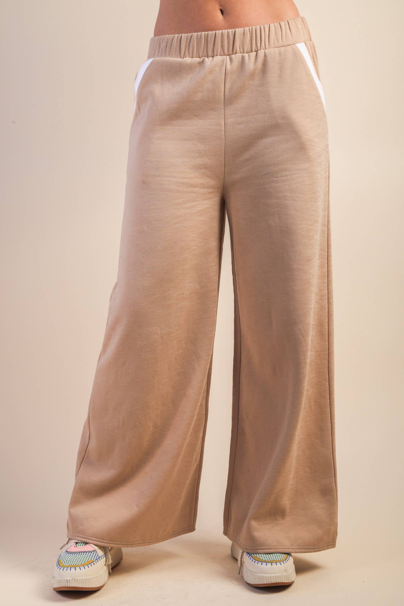 VERY J – wholesale Lounge set – Women's – NT12382SET-Color Block Band Detail Comfy Knit Top & Pants Set7