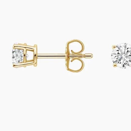 HoopLa - Vente Clous d'oreille - Clous d'oreilles ronds à 4 griffes en zircon cubique - Zircon PVD - Étanche1