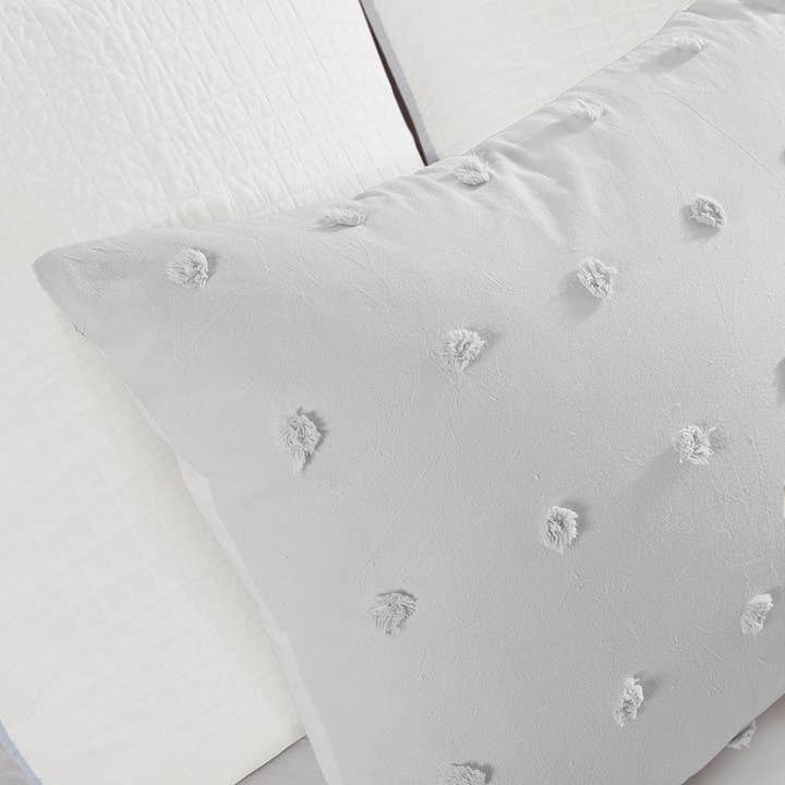 Olliix - Wholesale Bedding Set - Pom-Pom 7-Piece Comforter or Duvet Cover Set, Light Grey