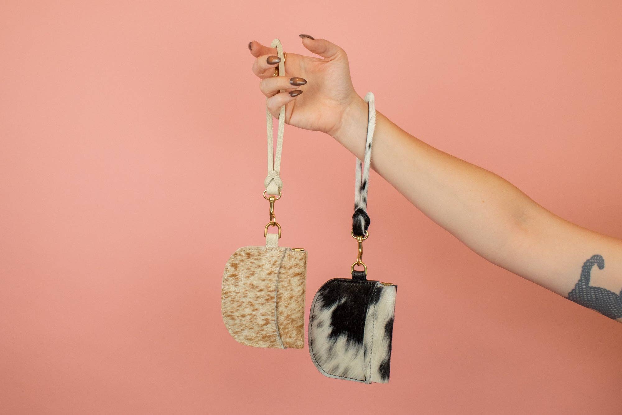 Cold Gold - Wholesale Card Holder - Women's - Cow Print Card Case, Western Leather Wallet8