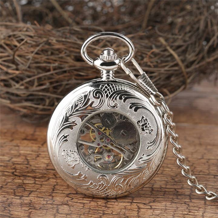 WoodWristCo - Wholesale Pocket Watch - Unisex - Western Mechanical Pocket Watch