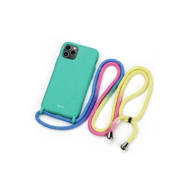 Natch - Venta al por mayor Funda para móvil - Mujer - Funda Ecológica con Cordón para iPhone 11 - Nerine Verde