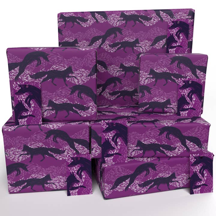 Leaping Foxes Wrapping Paper • ECO Friendly • UK Made for wholesale by Re-wrapped