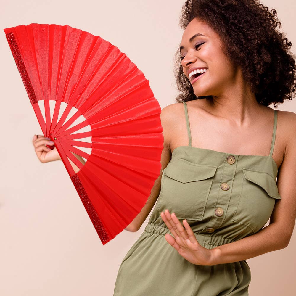 Sensibling Corp. - Wholesale Handheld Folding Fan - Bling Studded Folding Line Dance Hand Fan18