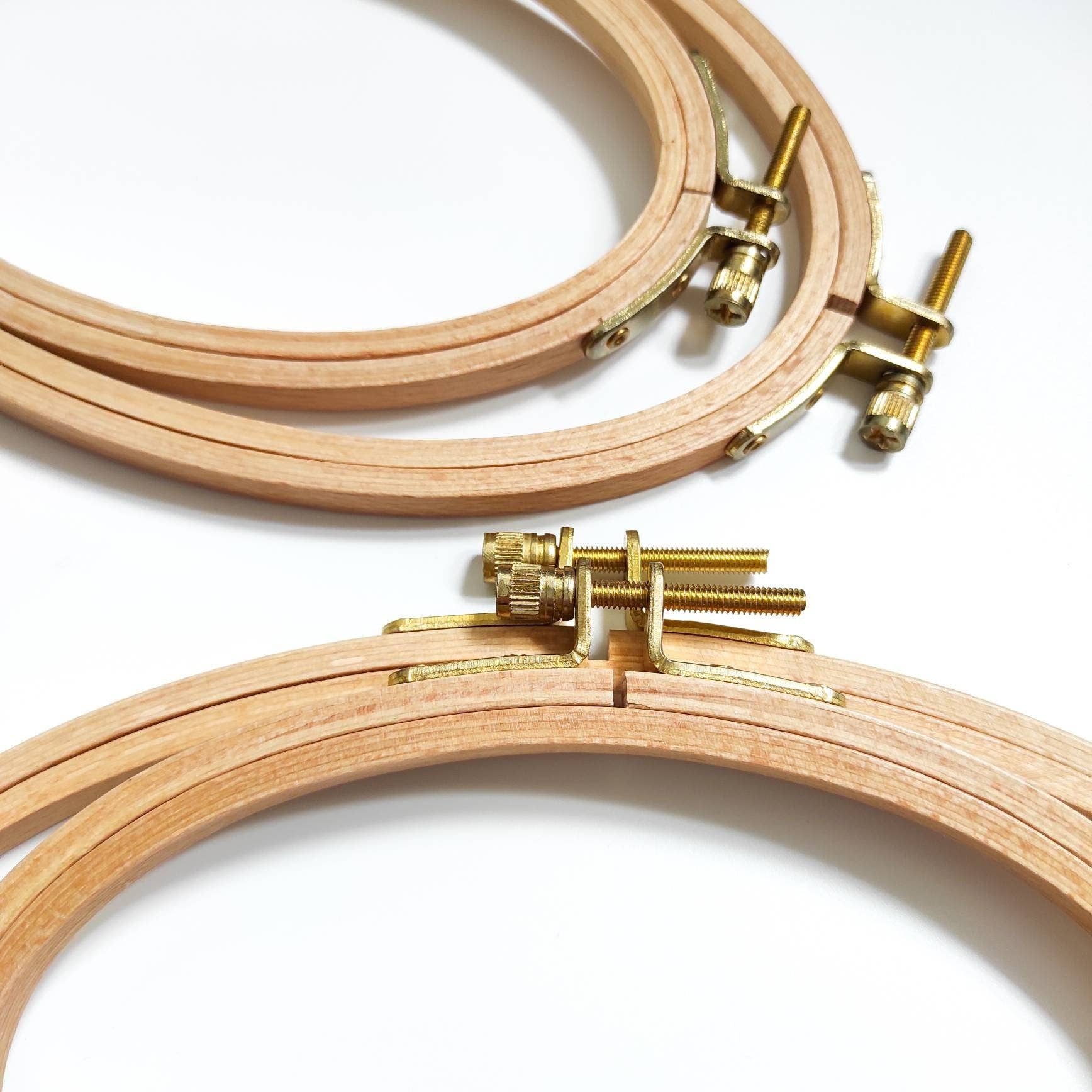 SChandworks - Vente Accessoire de broderie/point de croix - Cercle à broder ovale en bois de hêtre4