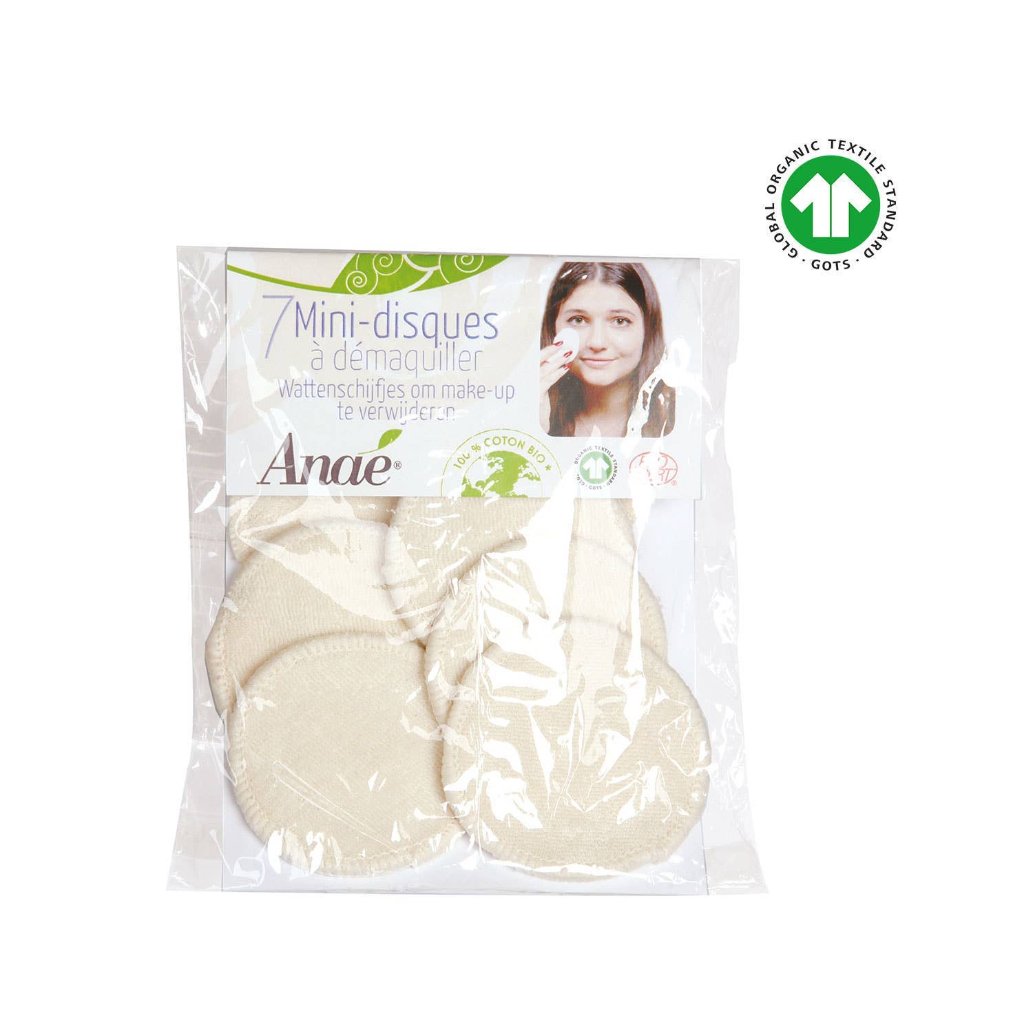 Ecodis - Grand Beau - Wholesale Makeup Remover - Washable Makeup Remover Pads 6 cm (Set of 7) - Anaé1