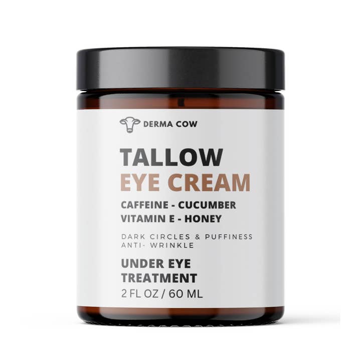 Derma Cow - Wholesale Eye Cream/Gel - Tallow Eye Cream infused Caffeine,Honey,Vitamin E,Cucumber