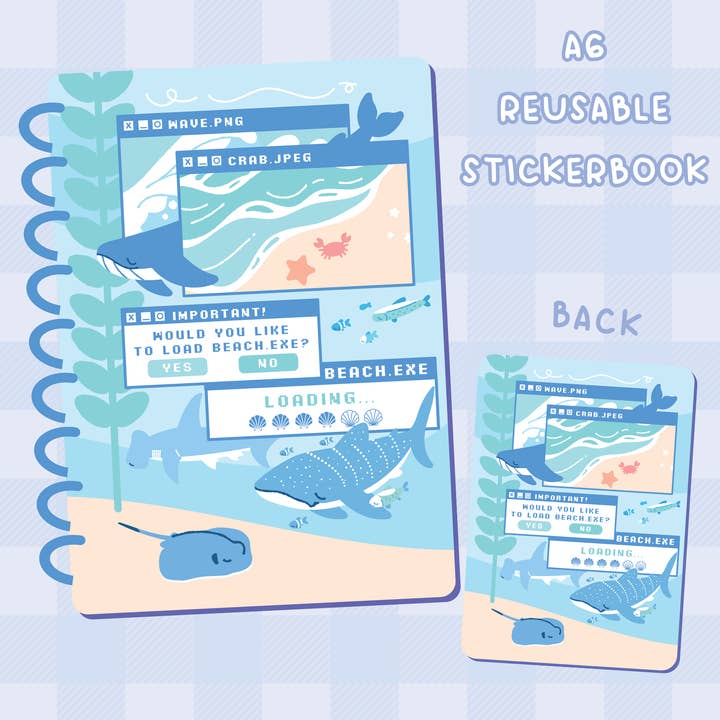 Ocean.exe Reusable Sticker book for wholesale by Fiveboos Inc