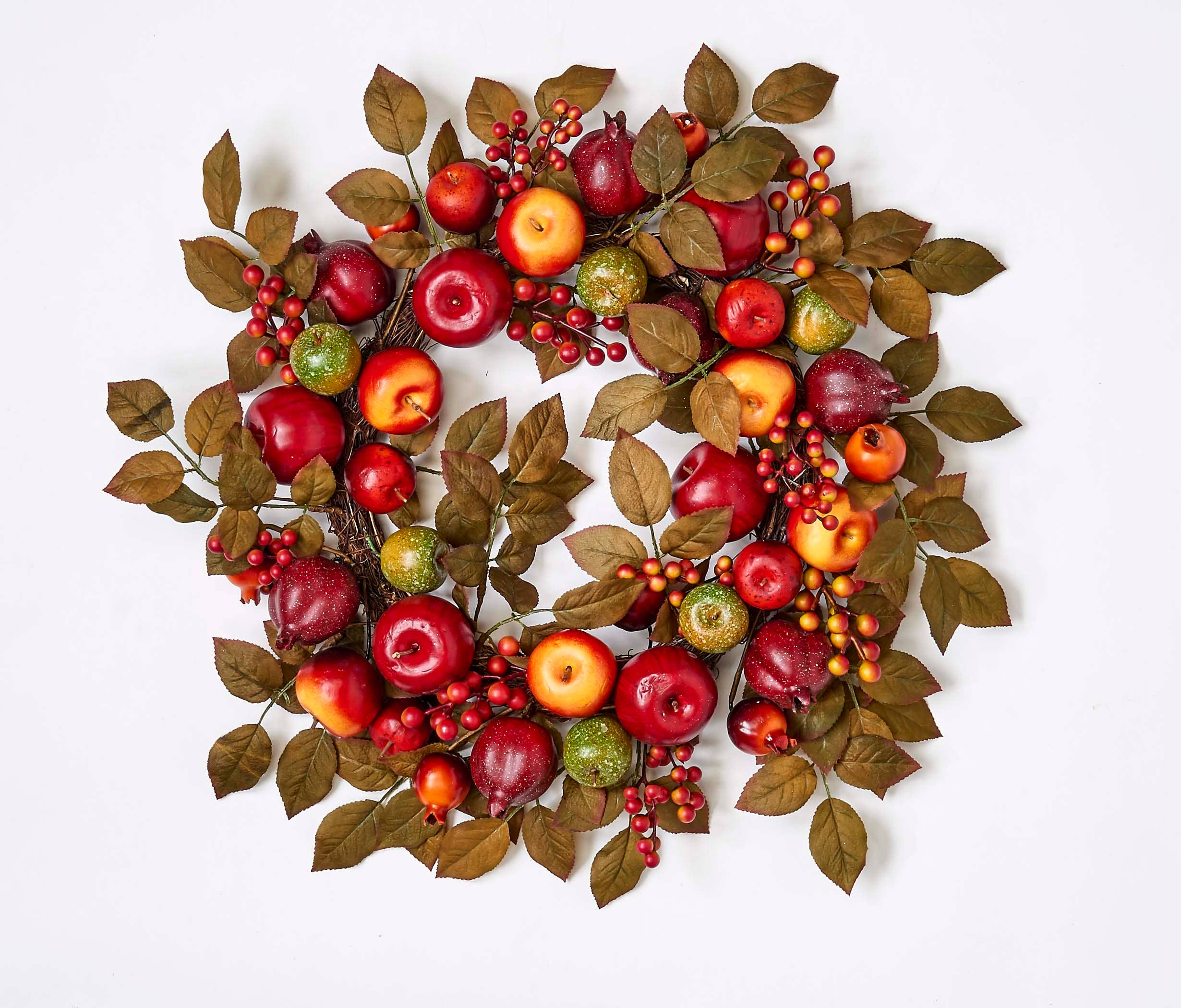 WORTH IMPORTS - Wholesale Wreath - 24" Mixed Apple Pomegranite & Leaf Wreath0