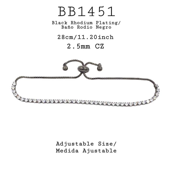 Brazalete de tenis Lariat con circonitas cúbicas en latón para venta al por mayor de Nisso & Co. NYC Jewelry Wholesale