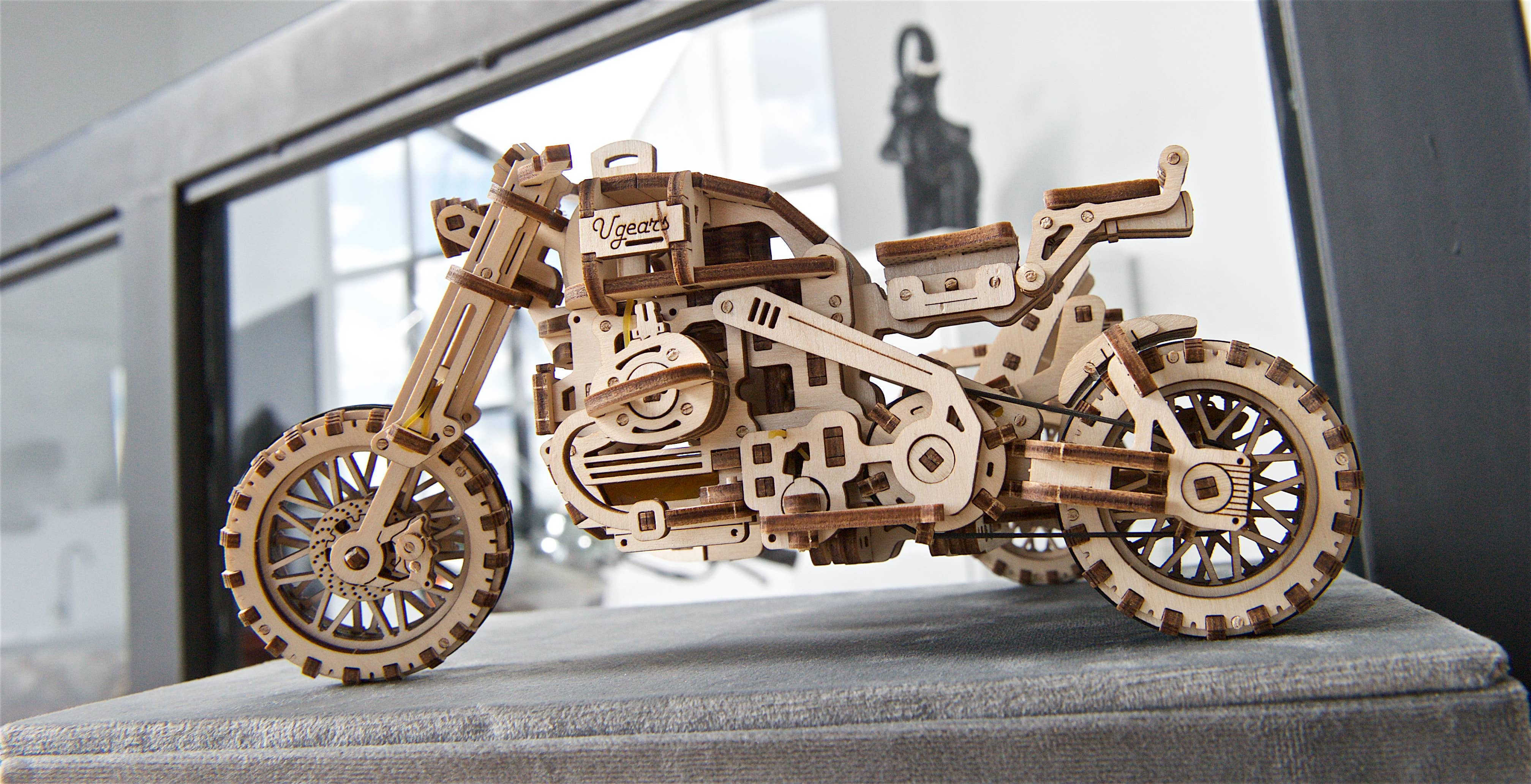 Ukidz LLC - Wholesale DIY Craft Kit - UGears Motorcycle Scrambler UGR-10 -Wooden 3D Puzzles - DIY3