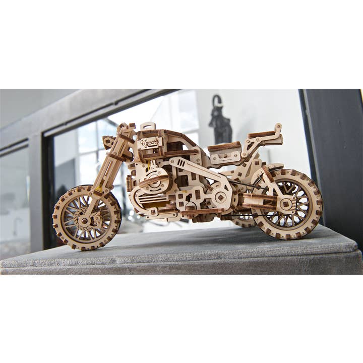 Ukidz LLC - Wholesale DIY Craft Kit - UGears Motorcycle Scrambler UGR-10 -Wooden 3D Puzzles - DIY3