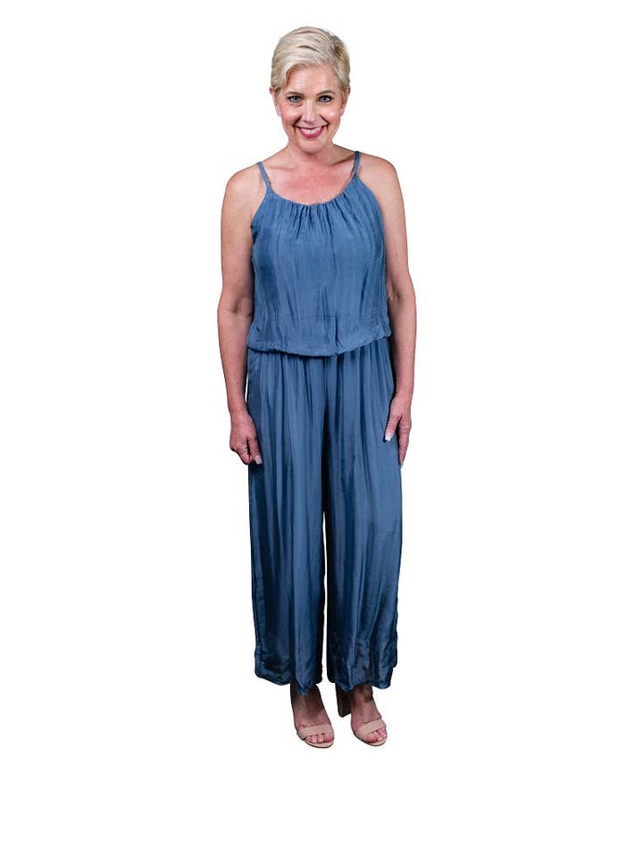 TINA Stephens Italy/Tees By Tina – wholesale Jumpsuit – Women's – Milani Silk Jumpsuit (DT221)