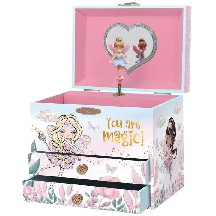 US Toy Company - Wholesale Jewelry Box/Organizer - Kids - Fairy Musical Jb 2-Drawer 3-unit case pack