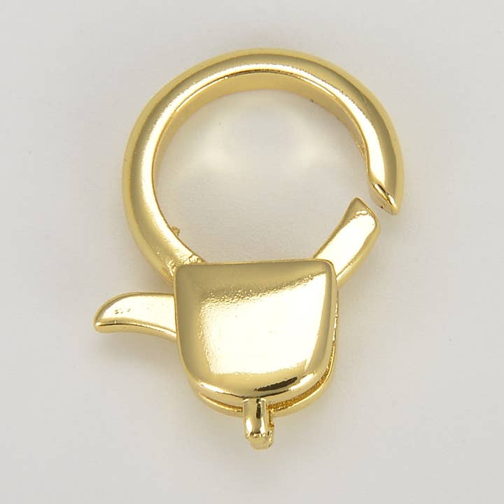 Chiusura a moschettone spessa e delicata, placcata in oro, CL466 per la vendita all'ingrosso da parte di Beads Creation