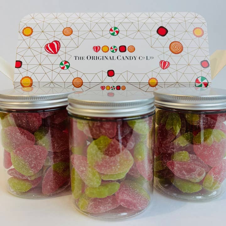 Natural Candy Jelly Vegan Strawberries Giftbox 660g for wholesale by The Original Candy Company
