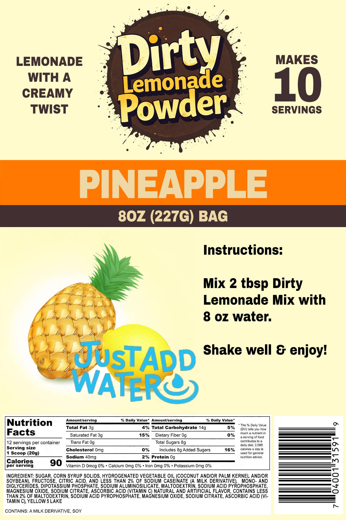 Dirty Soda Powder – Engroshandel Drinkmix – Ananas Dirty Lemonade Pulver - Tilsæt blot vand2