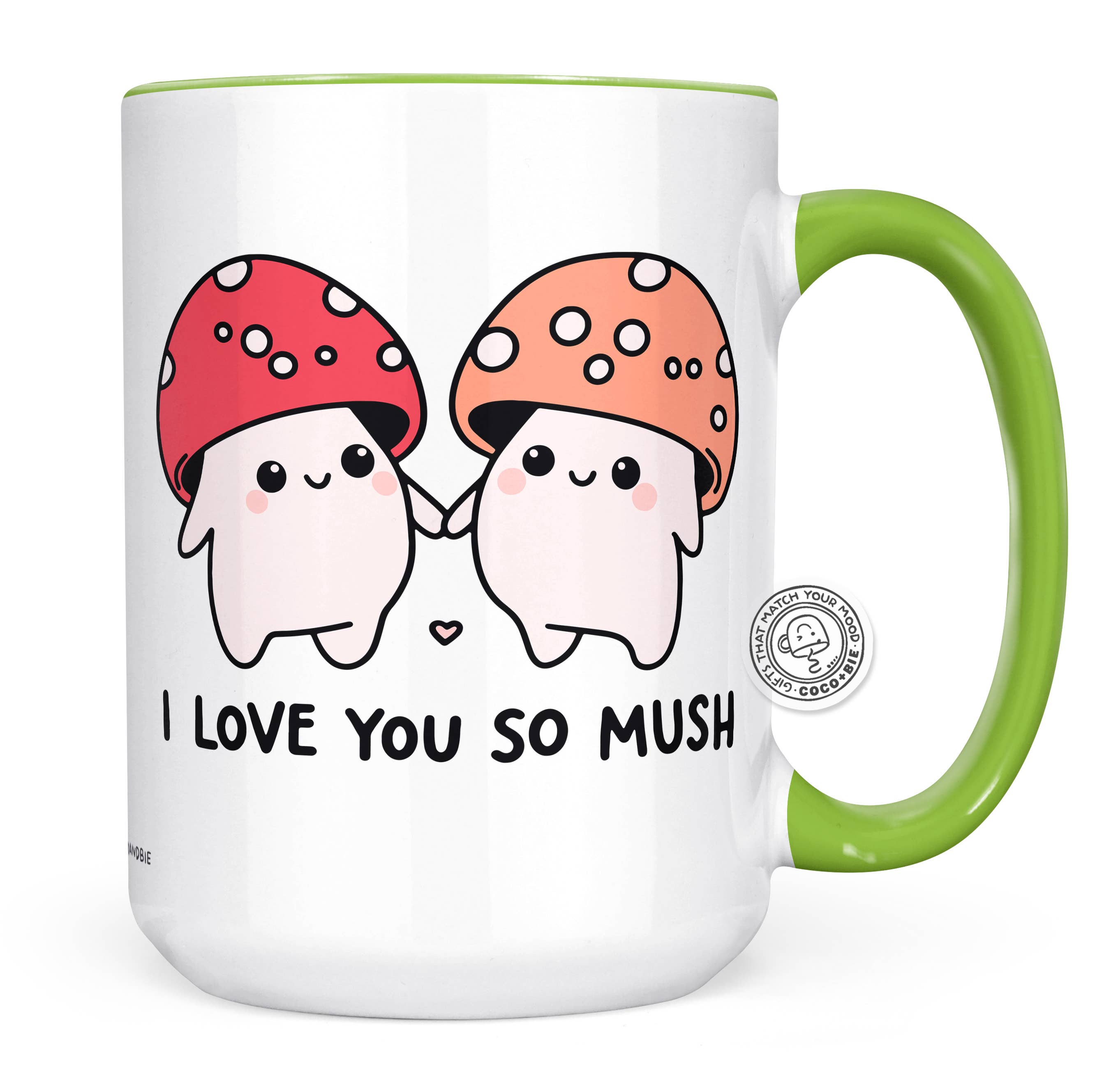 coco+bie designs - Wholesale Coffee Mug - I Love You So Mush Mug - Cute Mushrooms Valentine's Day Mug5