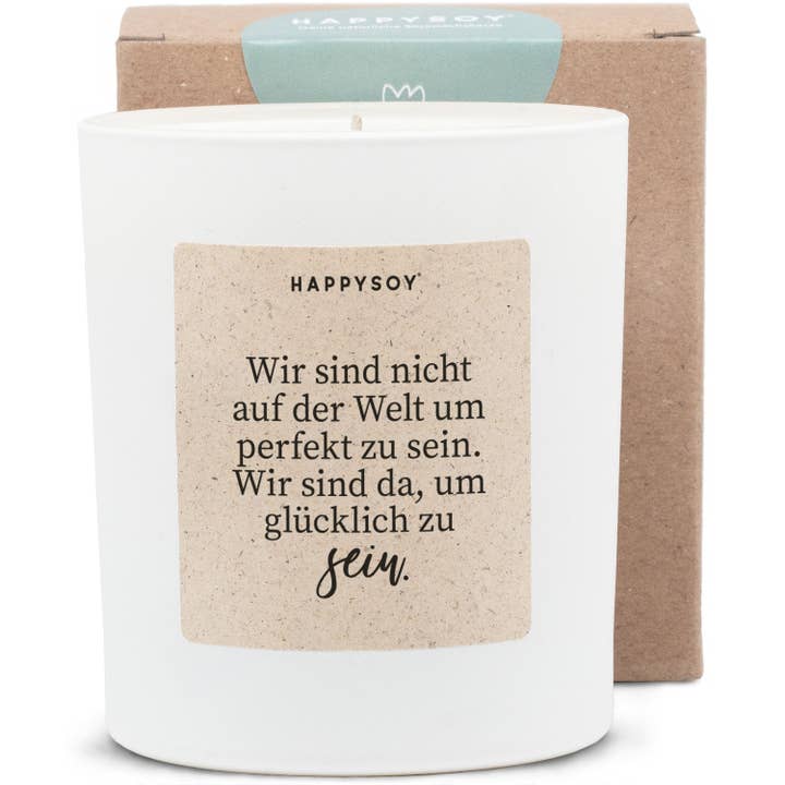 Scented Candle | We're Not In The World To Be Perfect for wholesale by Happysoy