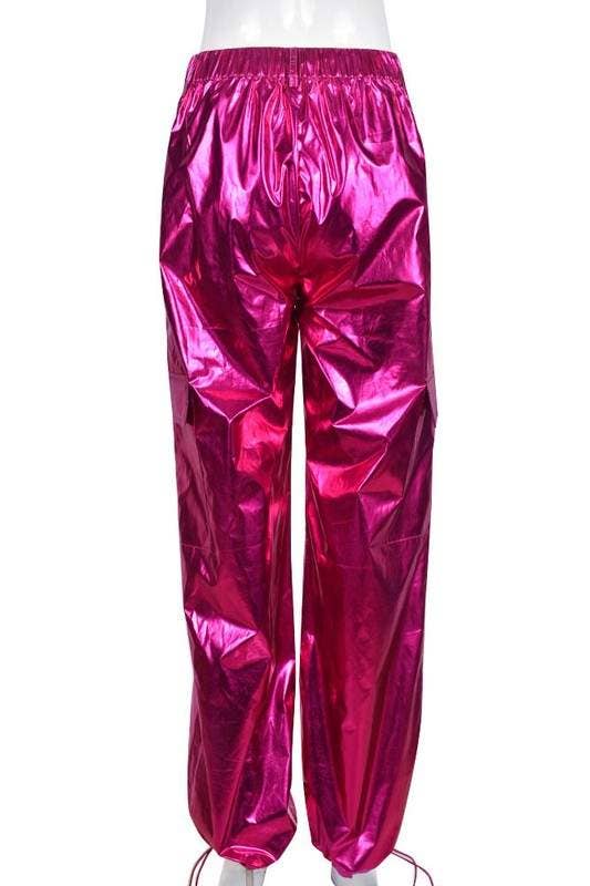 Fashion Combination – wholesale Byxor - Dam – knäppta vinyl långa byxor4