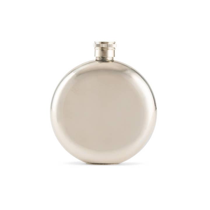 Weddingstar Inc. - Vendita all'ingrosso Fiaschette - Fiaschetta tonda in acciaio inox argento