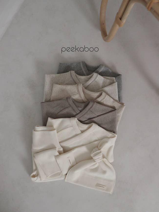 peekaboo - Wholesale Clothing Set - Baby - Newborn Baby Solid Color Long Sleeves Kimono Top & Pants