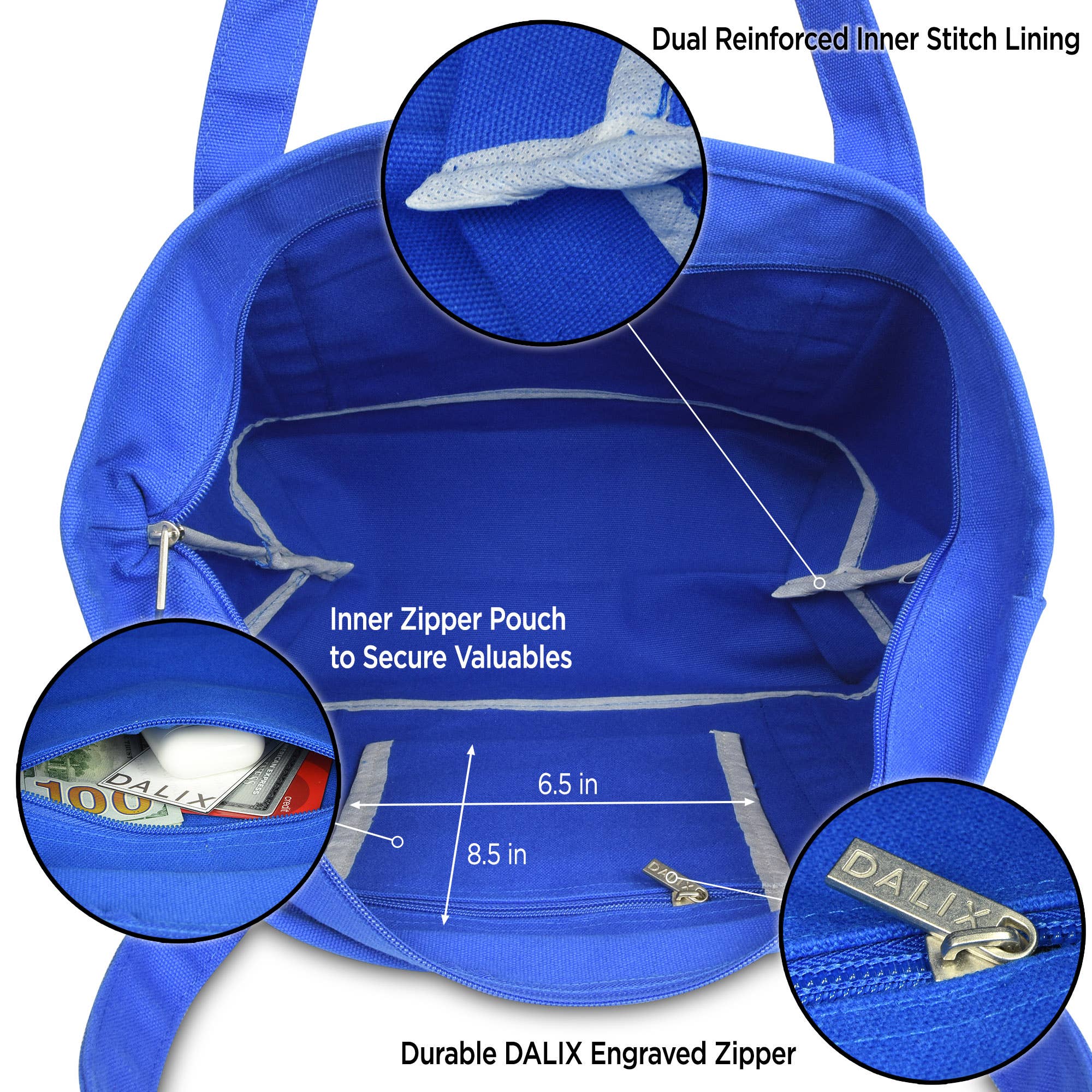 Dalix – wholesale Tote bag – Women's – DALIX 20" Solid Color Cotton Canvas Shopping Tote Bag39