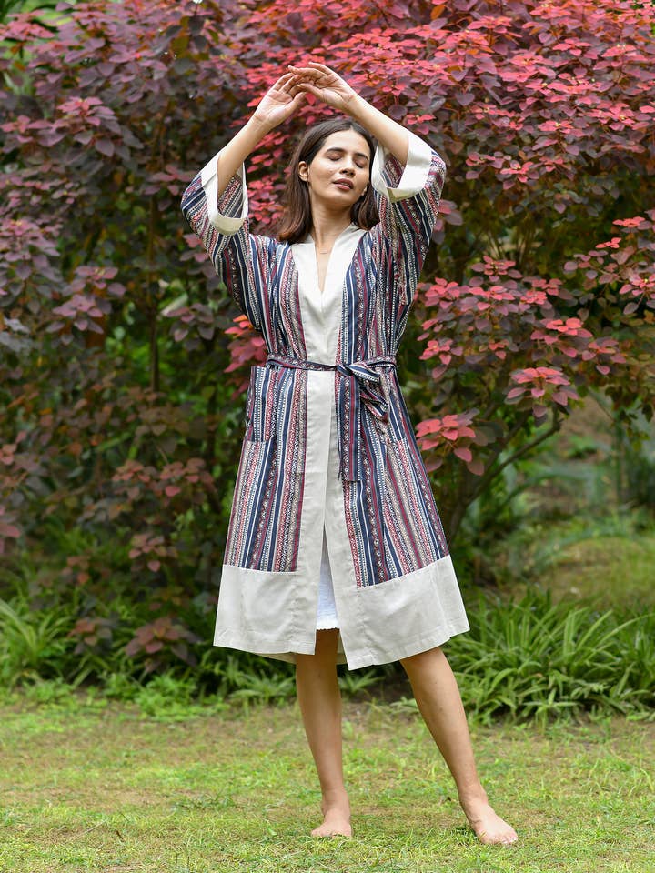 Ankara Sand Kimono for wholesale by Handprint