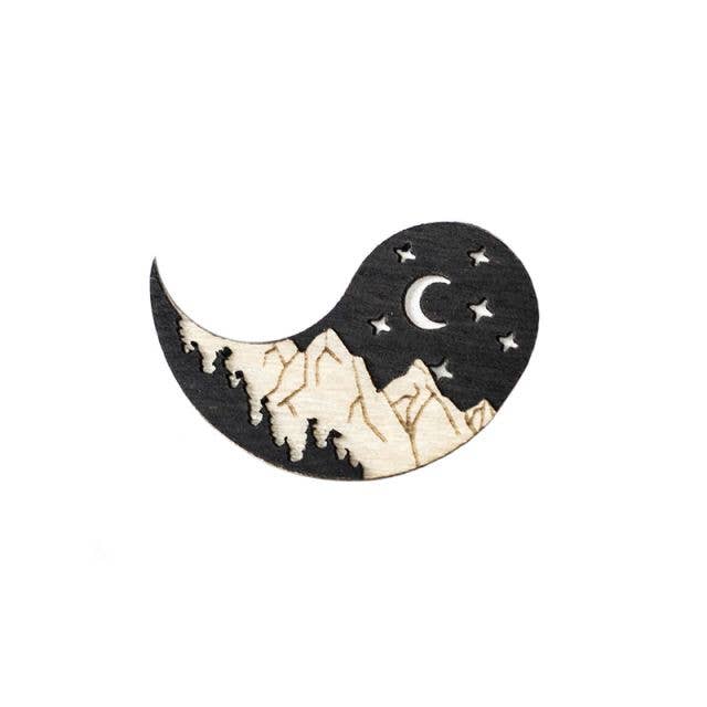 Night Brooch for wholesale by Bewooden