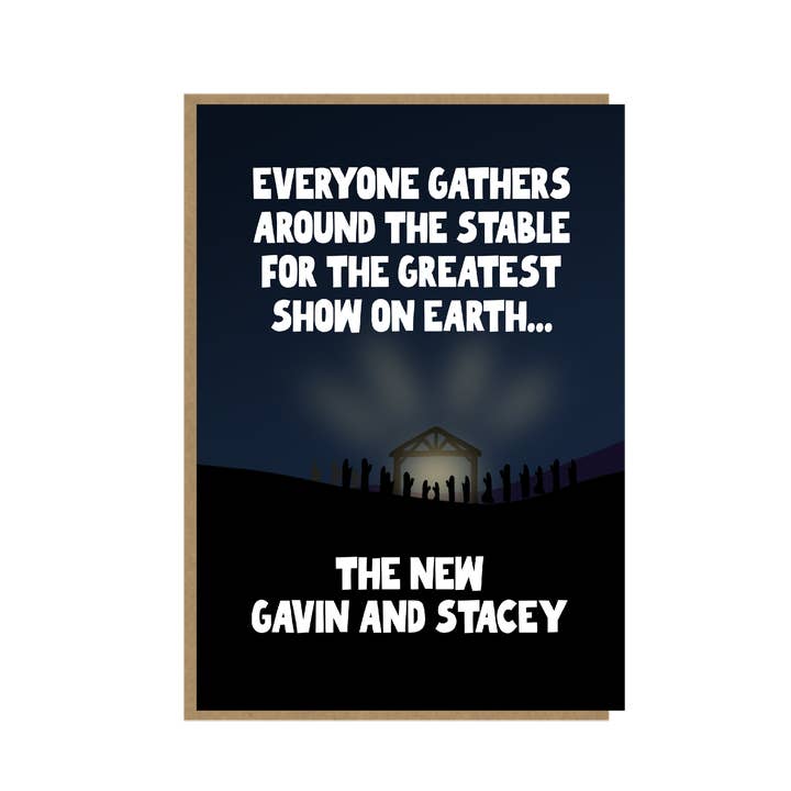 Biglietto natalizio divertente con Gavin e Stacey, 10,2 x 15,2 cm per la vendita all'ingrosso da parte di Pickled Prints