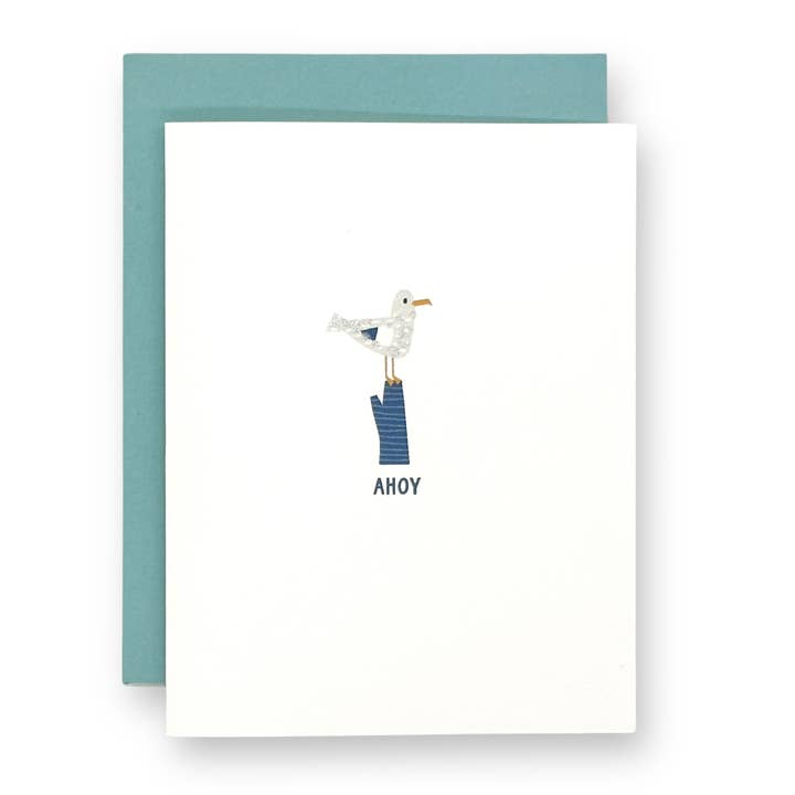 AHOY - Carte de vœux pailletée à la main pour la vente par Seaside + Sunshine Greetings