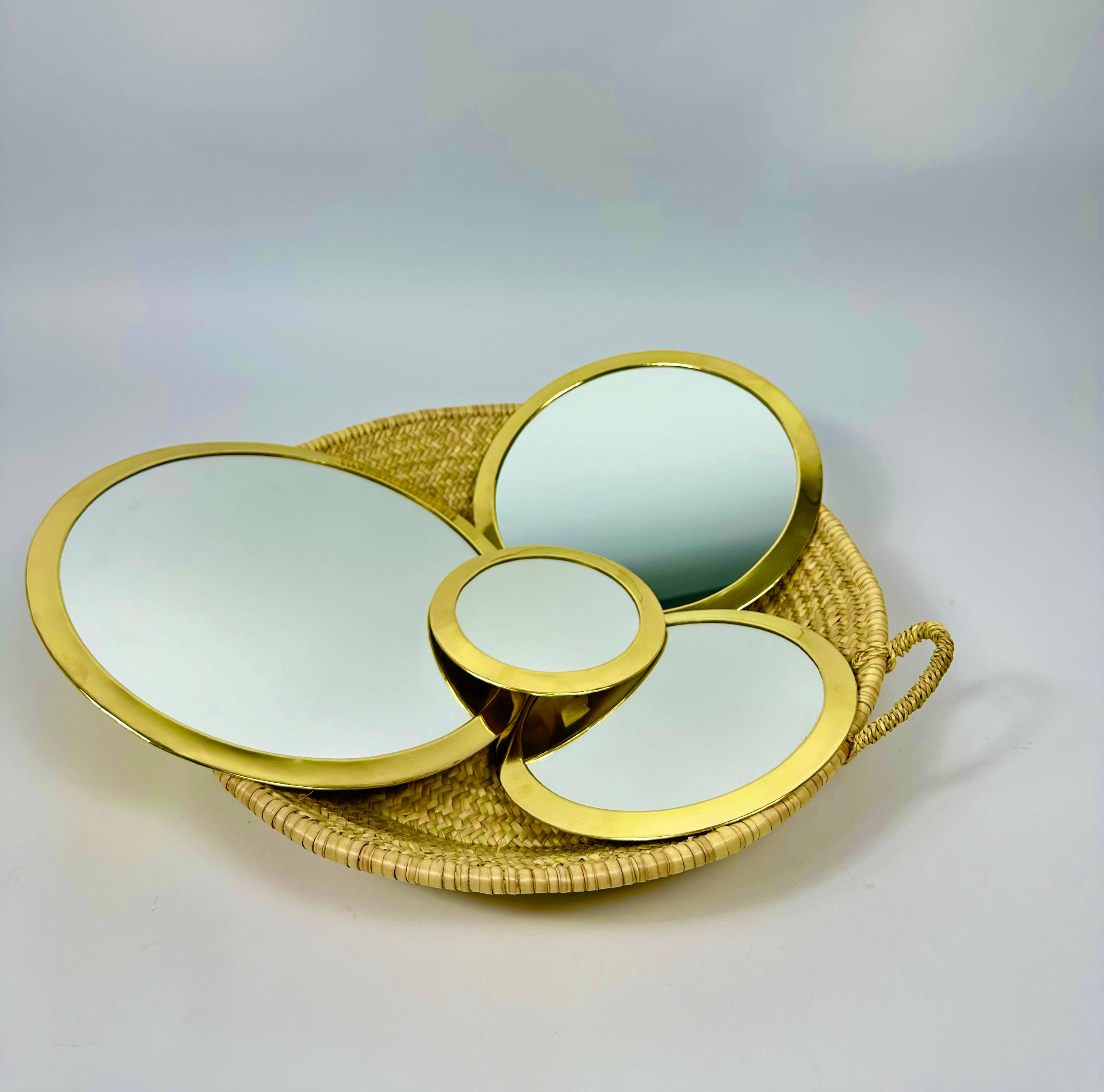 Mikwi - Wholesale Wall Mirror - Set of 4 Brass Mirrors, Moroccan Round Mirror8