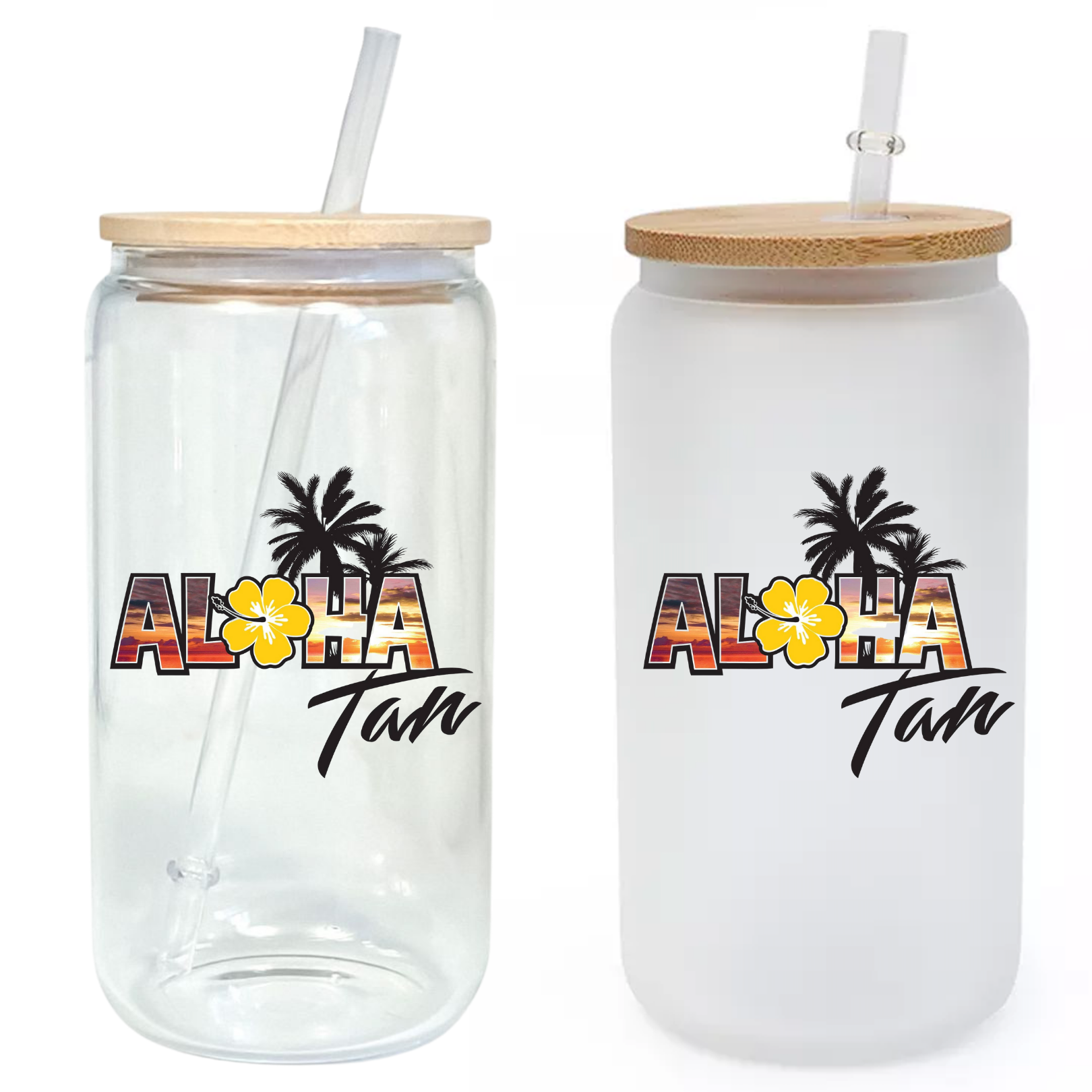 Modern Lifestyle Gifts - Vendita all'ingrosso Bicchiere/tazza - Bicchiere in vetro 16oz personalizzabile con coperchio in bambù e cannuccia1