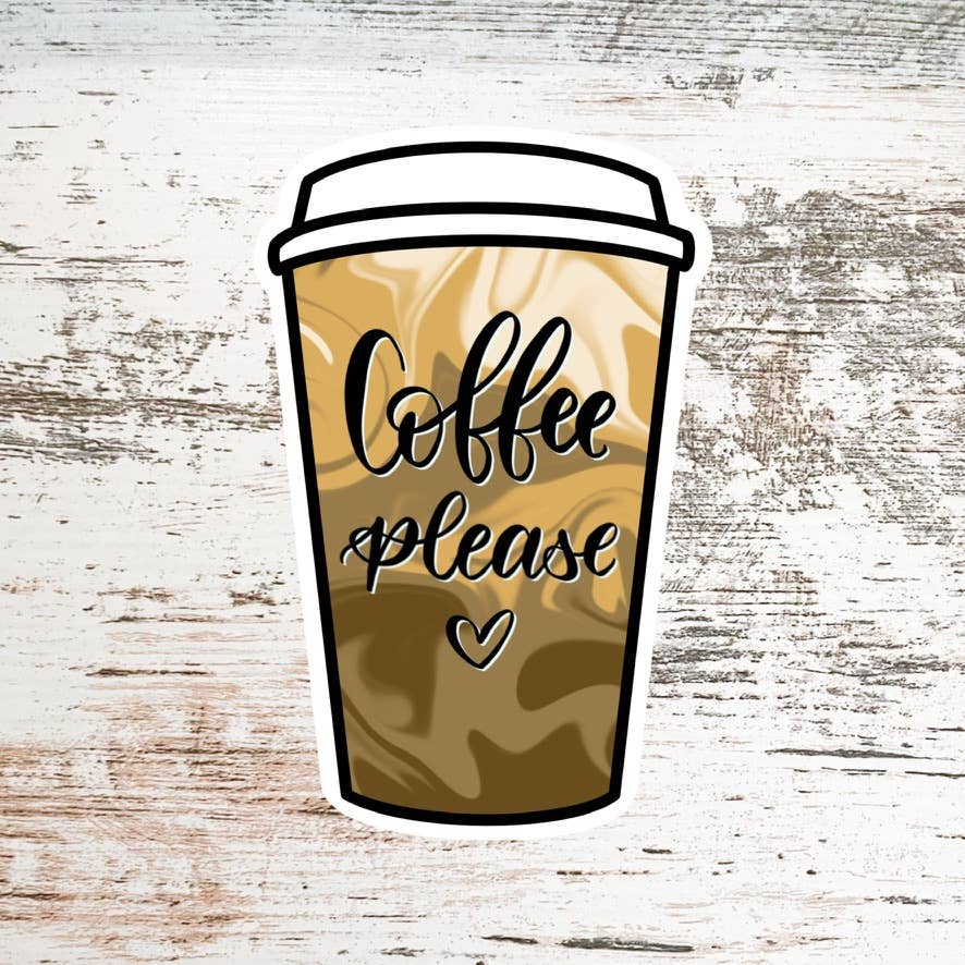 Melan Craft Co - Venta al por mayor Pegatina - Pegatina Coffee Please | Vinilo impermeable1