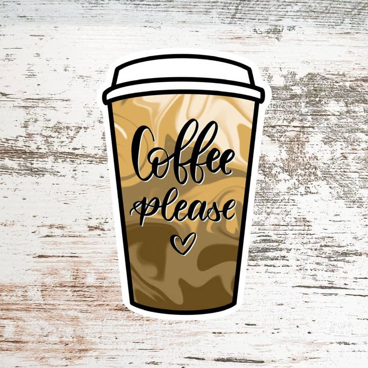 Melan Craft Co - Venta al por mayor Pegatina - Pegatina Coffee Please | Vinilo impermeable1