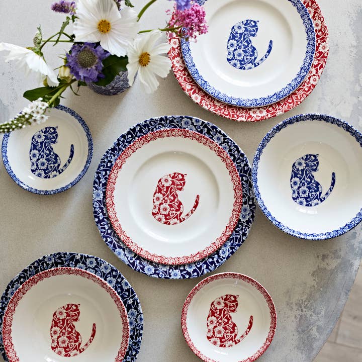 Burleigh - Wholesale Appetizer Serveware - Blue Calico Cat Small Plate