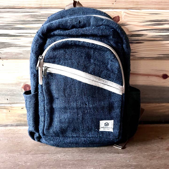 PuzzleStack – wholesale Backpack – Women's – Blue Kumari Pure Hemp Backpack11