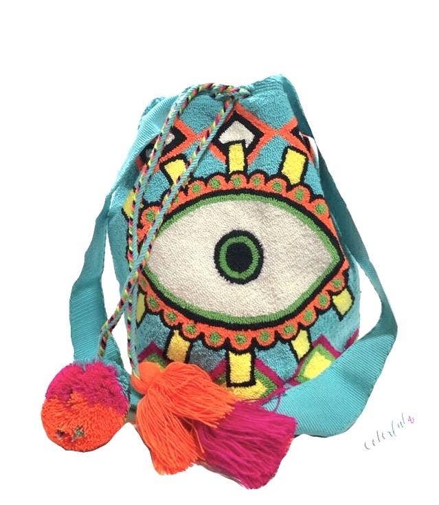 Colorful 4U - Wholesale Crossbody Bag - Women's - Evil Eye Bohemian Bag | Boho Bag for summer0