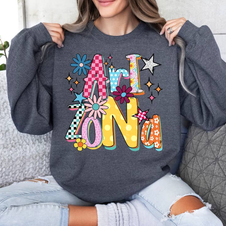 Funky States Arizona Sweatshirt for wholesale by Aluminum Petunias
