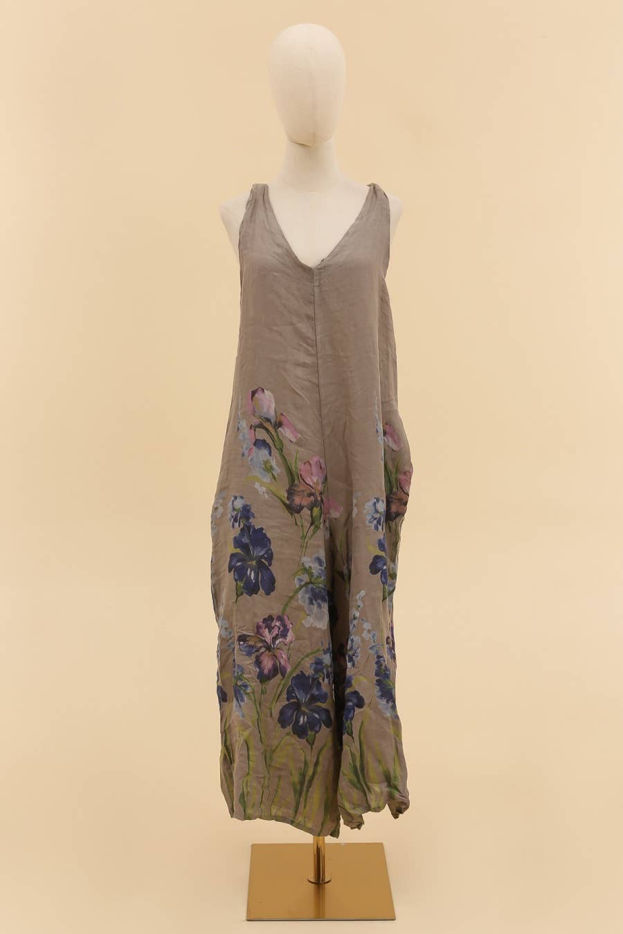 LÉA & LUC - Vente Combinaison – femme - combi  imprimé fleur en 100% lin REF. 386219