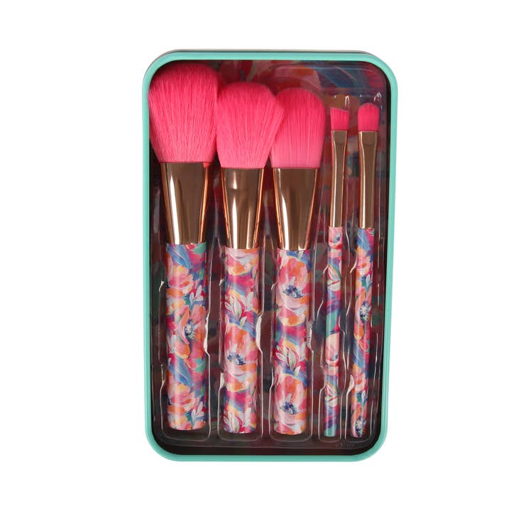 Beauty Pro - Wholesale Makeup Brush Set - BYS Makeup Brushes In Keepsake Tin Flourish 5pc1