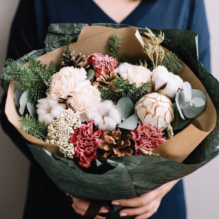 Wooden Puzzle: Winter Bouquet in Glass Jar with Flower Lid for wholesale by Trove