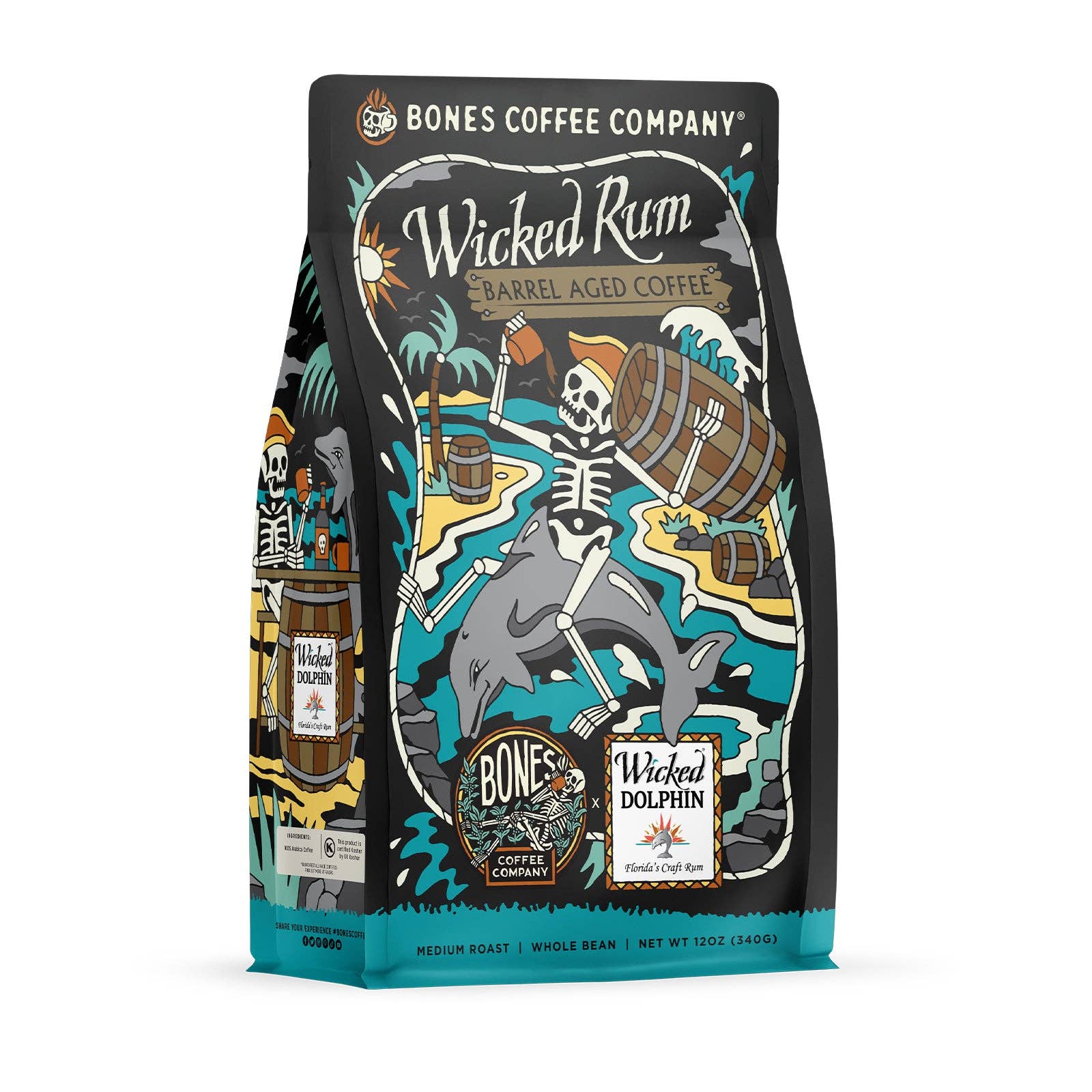 Bones Coffee Company - Wholesale Coffee Beans - Wicked Rum Barrel-Aged Coffee | 12oz | Whole Bean5