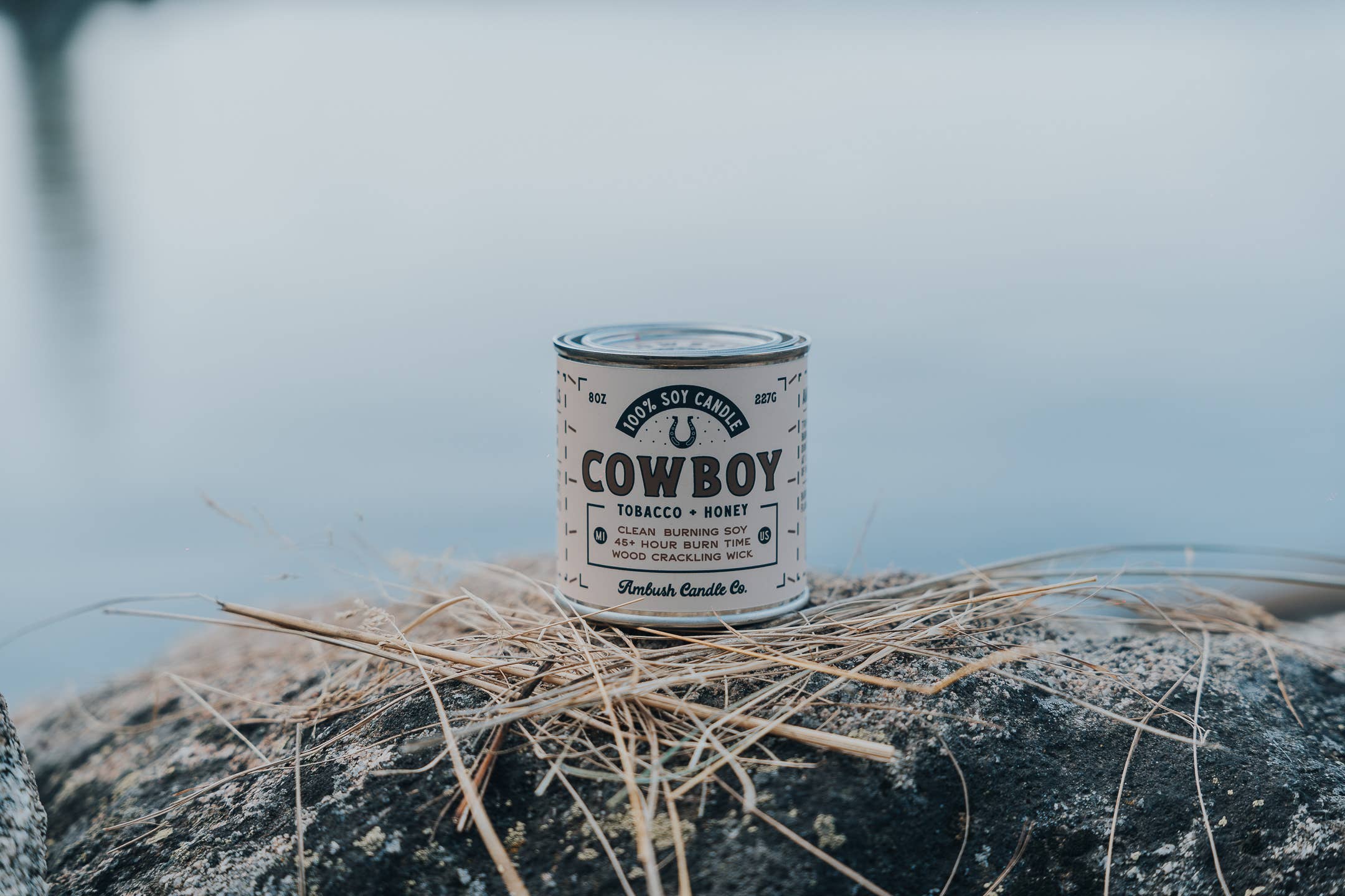 Ambush Candle Co. – wholesale Jar/filled candle – Cowboy | Tobacco + Honey 8oz Soy Candle9
