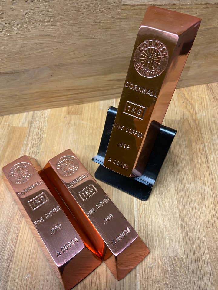 Lingot de cuivre pur .999 - Barre de 1 kg CORNISH INGOTS pour la vente par Pattern Weights Ltd