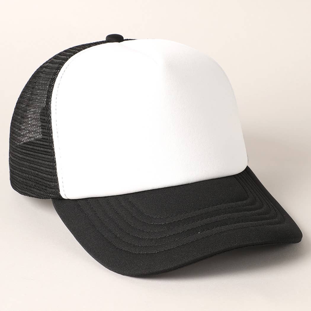 Fashion City - Wholesale Trucker Hat - Unisex - White Foam Front Colored Mesh Back Trucker Hat16