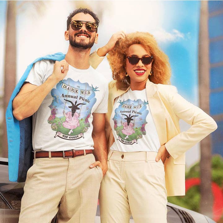 Camiseta unissex de gola redonda com ajuste essencial Dark Web por atacado de Joan Seed Studio inc.